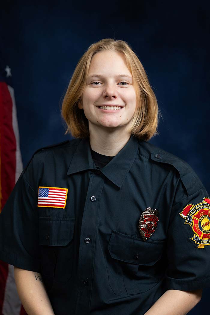Wild Rose Area Fire District fleet and fire department team member firefighter Rylie