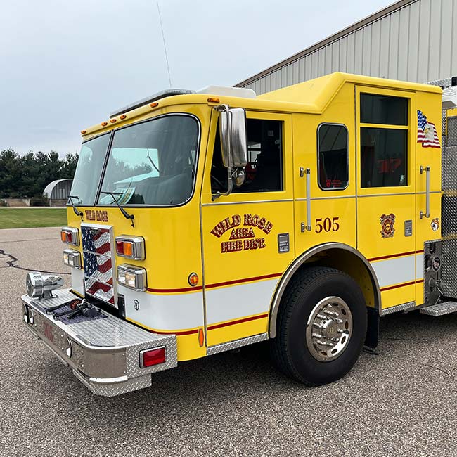 Wild Rose Area Fire District fleet and fire truck engine 505
