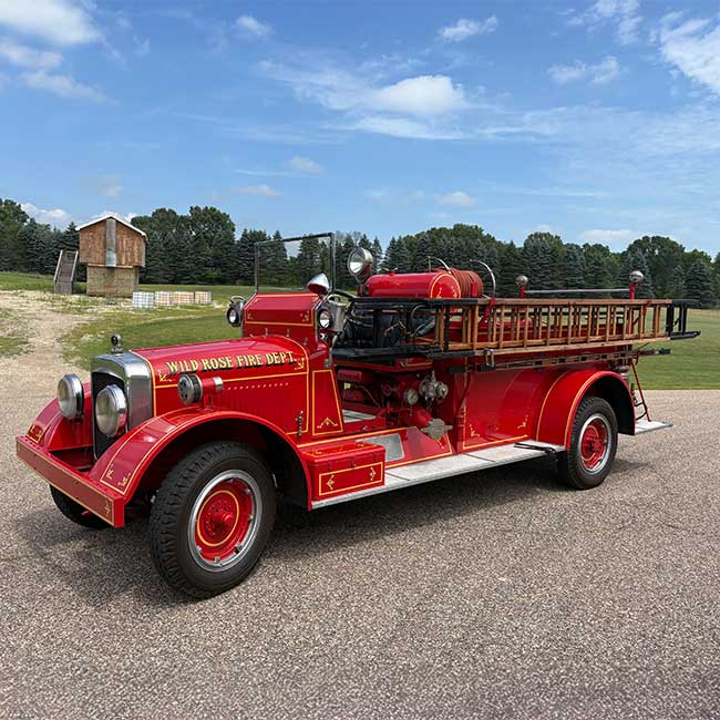 Wild Rose Area Fire District department vintage Nott firetruck